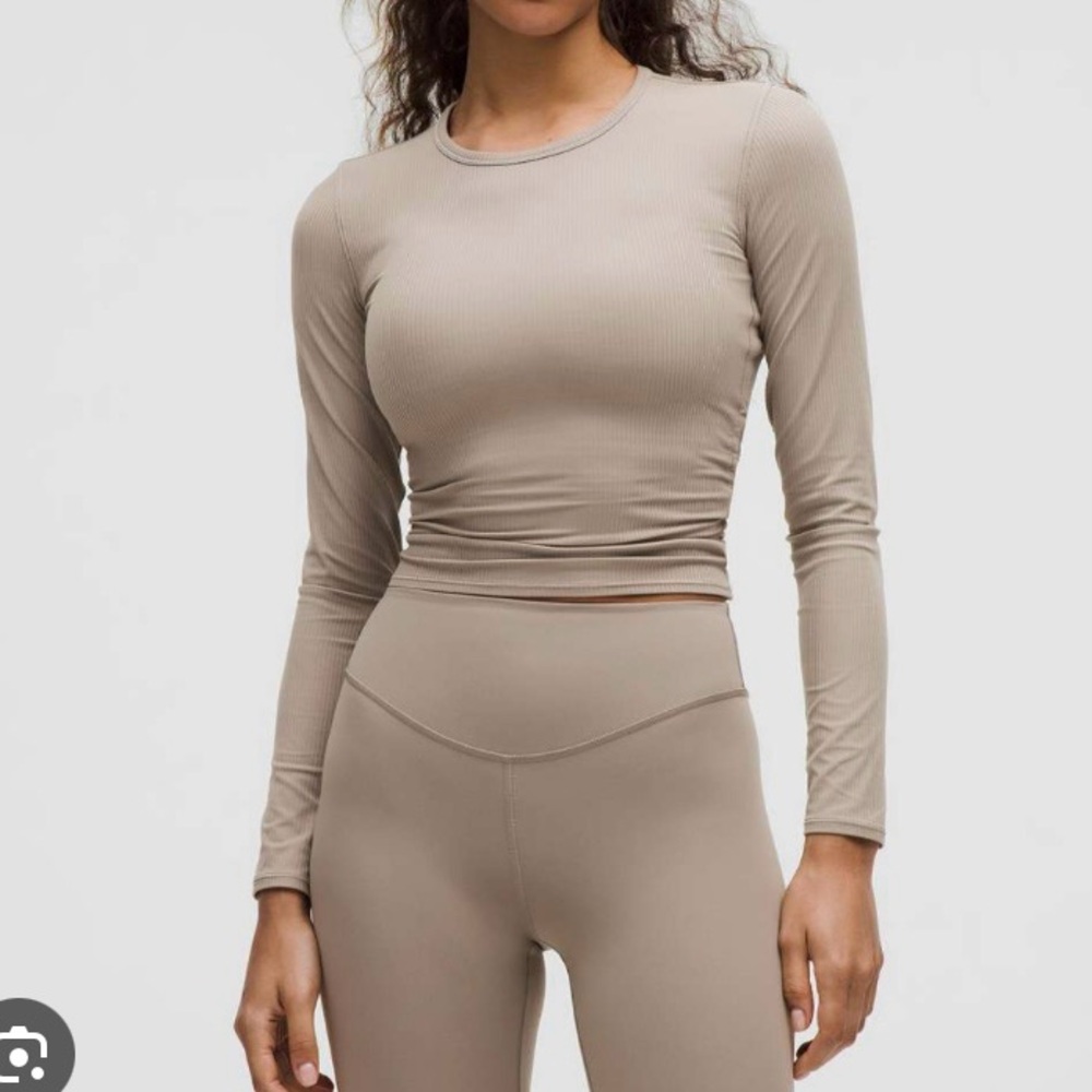 NWT Lululemon All It Takes Ribbed Long Sleeve - Warm Ash Grey